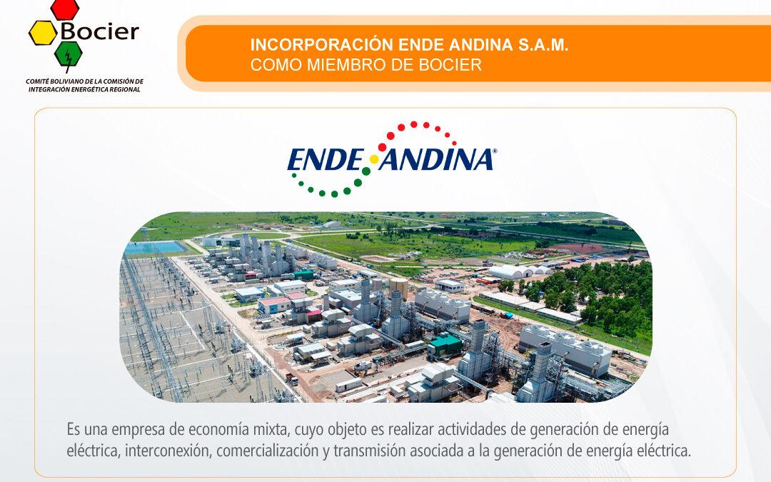 Incorporación Ende Andina S.A.M. como miembro del BOCIER